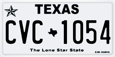 TX license plate CVC1054