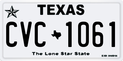 TX license plate CVC1061