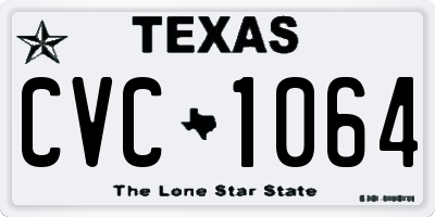 TX license plate CVC1064