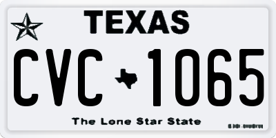 TX license plate CVC1065