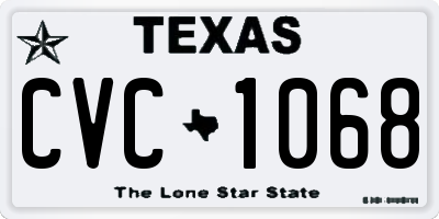 TX license plate CVC1068
