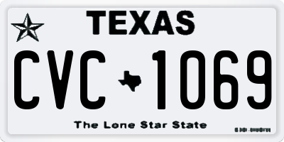TX license plate CVC1069
