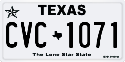 TX license plate CVC1071