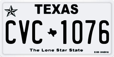 TX license plate CVC1076
