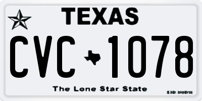 TX license plate CVC1078
