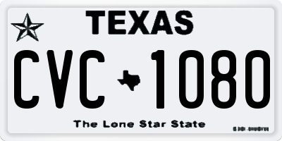TX license plate CVC1080