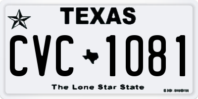 TX license plate CVC1081