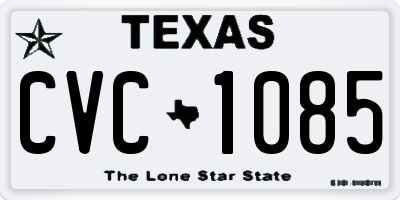TX license plate CVC1085