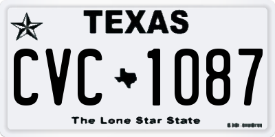 TX license plate CVC1087