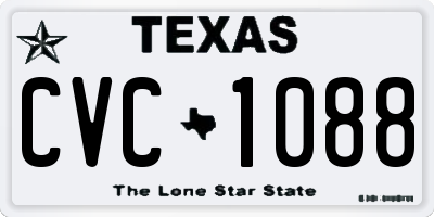 TX license plate CVC1088