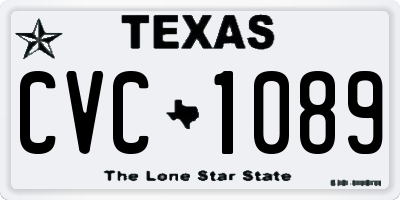 TX license plate CVC1089