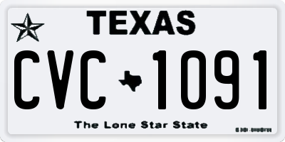 TX license plate CVC1091