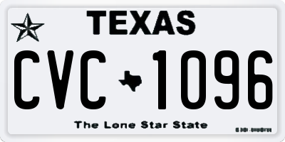 TX license plate CVC1096