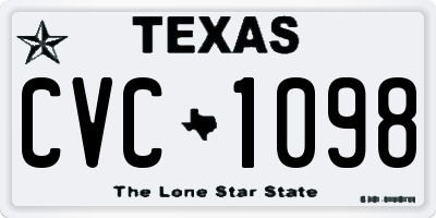 TX license plate CVC1098