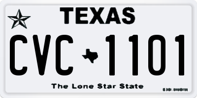 TX license plate CVC1101