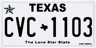 TX license plate CVC1103