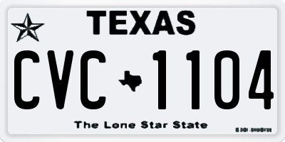 TX license plate CVC1104