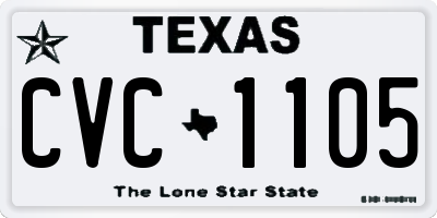 TX license plate CVC1105