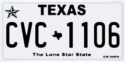 TX license plate CVC1106