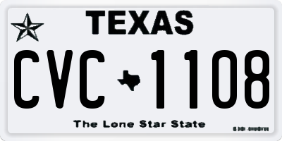TX license plate CVC1108