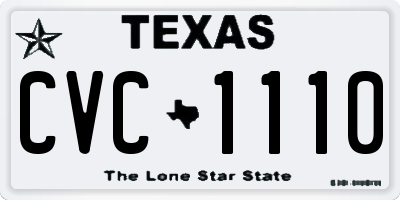 TX license plate CVC1110