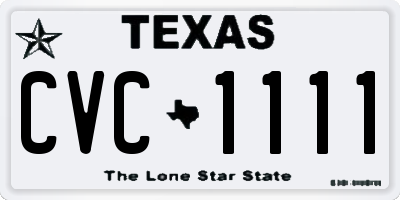 TX license plate CVC1111
