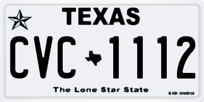 TX license plate CVC1112