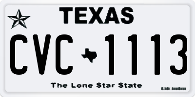 TX license plate CVC1113