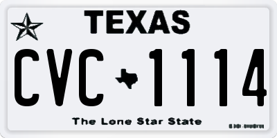 TX license plate CVC1114
