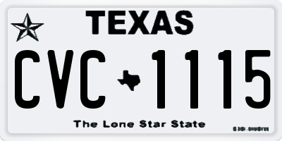 TX license plate CVC1115