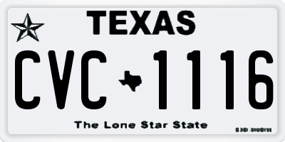 TX license plate CVC1116