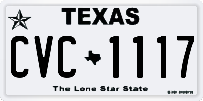 TX license plate CVC1117