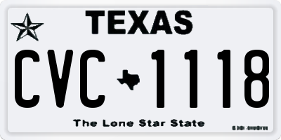 TX license plate CVC1118