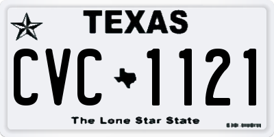TX license plate CVC1121