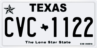 TX license plate CVC1122