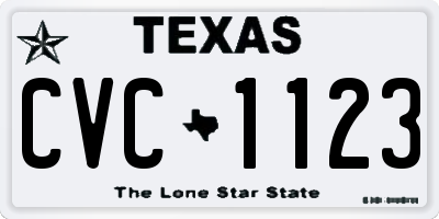 TX license plate CVC1123