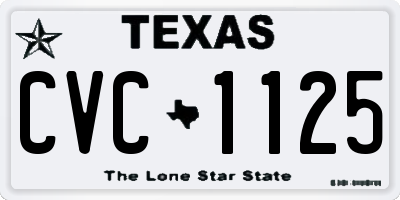 TX license plate CVC1125