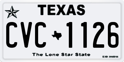 TX license plate CVC1126