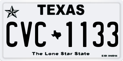 TX license plate CVC1133