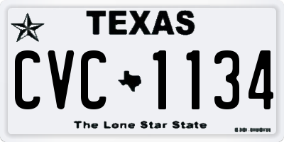 TX license plate CVC1134