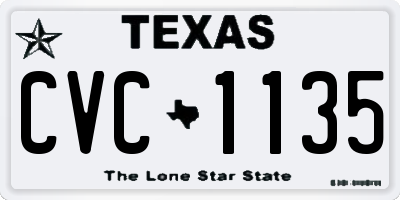 TX license plate CVC1135
