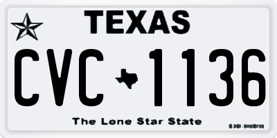 TX license plate CVC1136