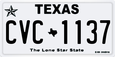 TX license plate CVC1137