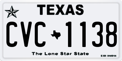 TX license plate CVC1138