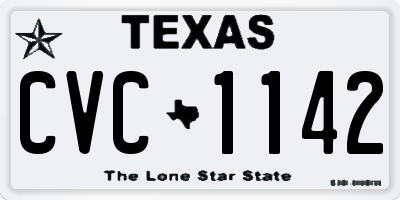 TX license plate CVC1142