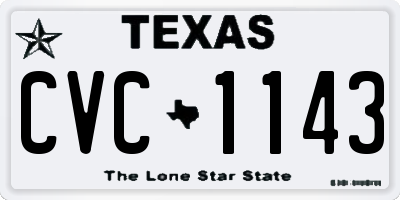 TX license plate CVC1143