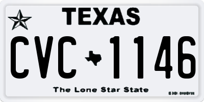 TX license plate CVC1146