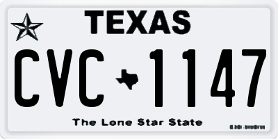 TX license plate CVC1147
