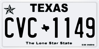 TX license plate CVC1149