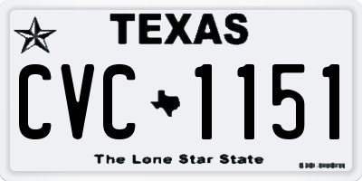TX license plate CVC1151